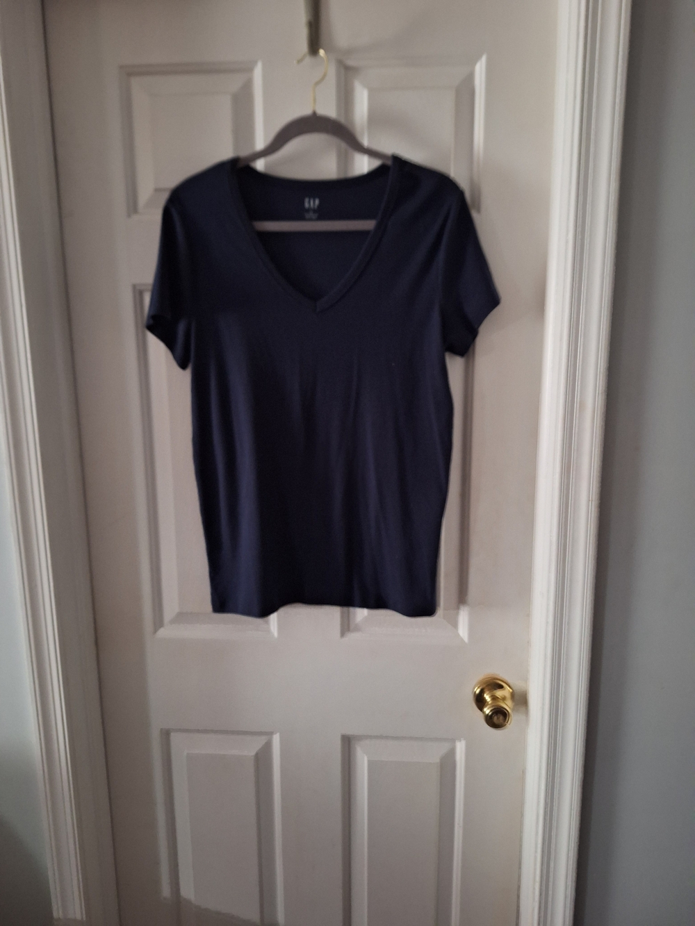 GAP Women's Dark Navy V-Neck Short Sleeve Tee